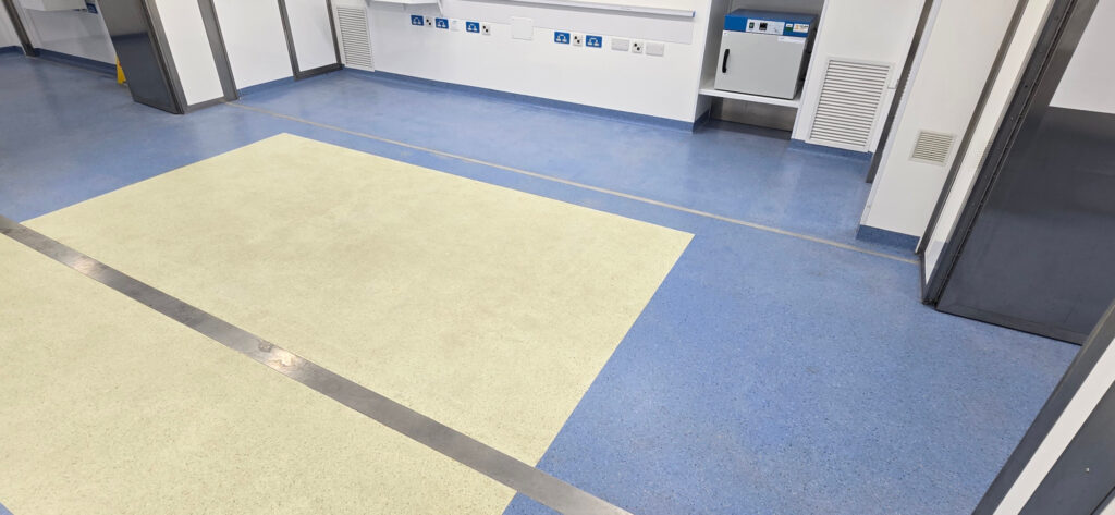 floor clinical room detail Detailed floor cleaning within a Vanguard Healthcare mobile clinical facility