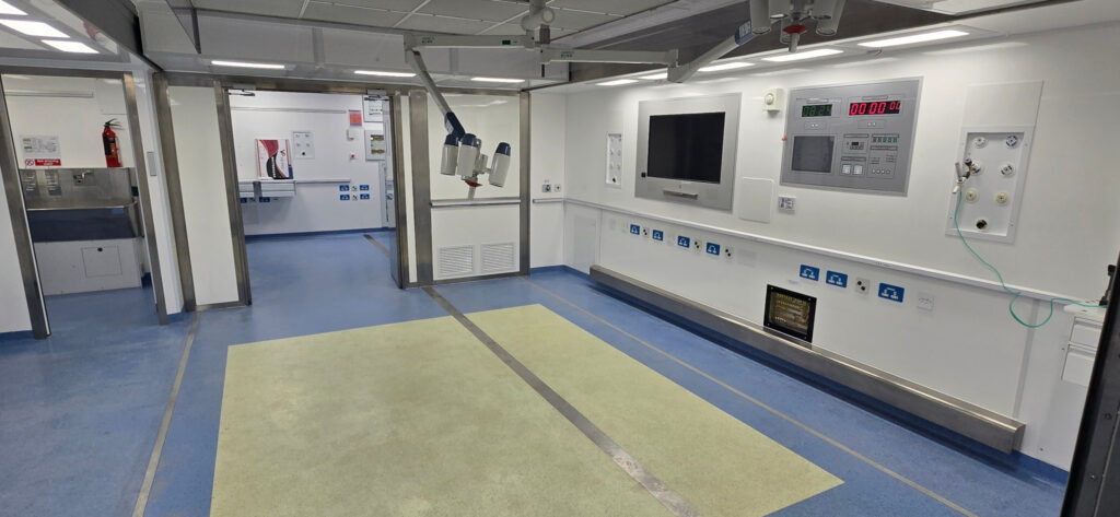 wide clinical unit room Clean mobile clinical unit prepared as part of Vanguard Healthcare specialist cleaning support